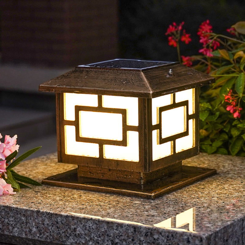 Contemporary LED Pillar Lighting Fixture Household Solar Light for Garden