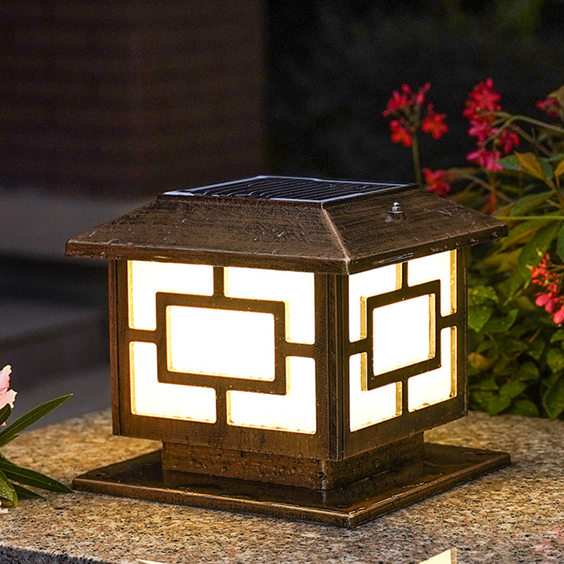 Contemporary LED Pillar Lighting Fixture Household Solar Light for Garden