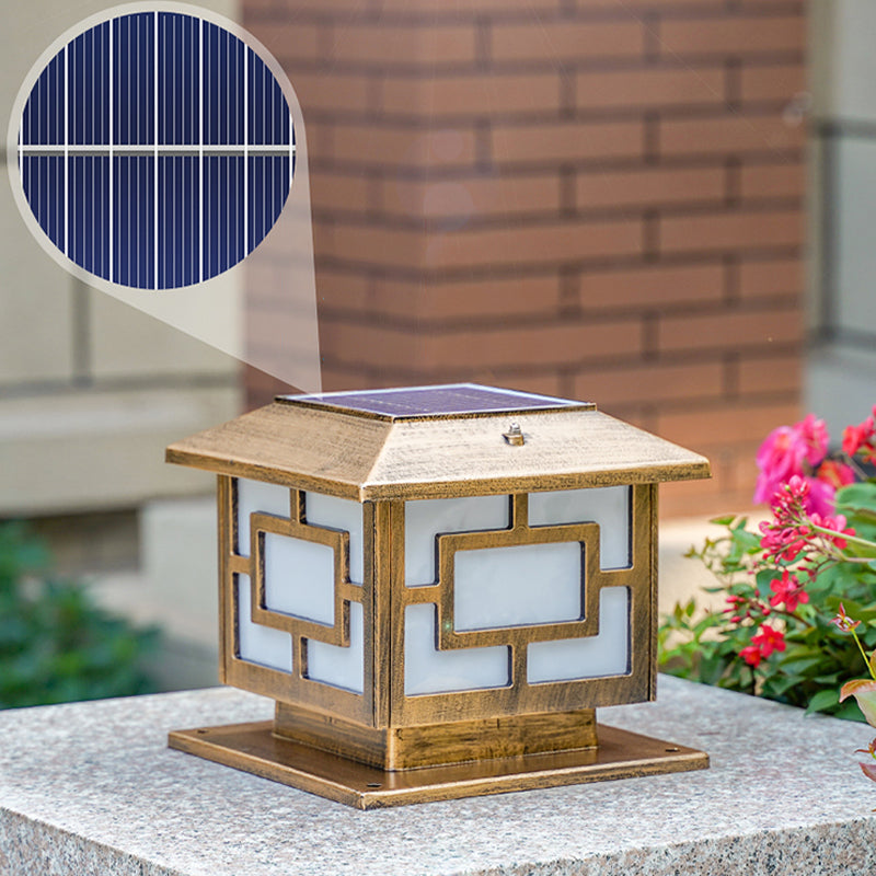 Contemporary LED Pillar Lighting Fixture Household Solar Light for Garden