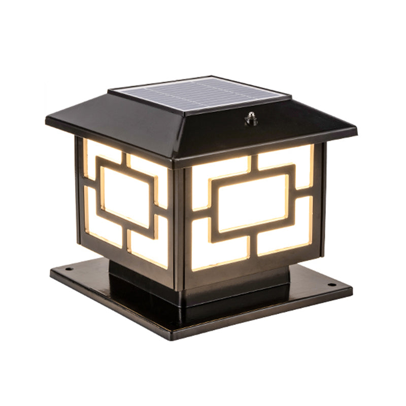 Contemporary LED Pillar Lighting Fixture Household Solar Light for Garden
