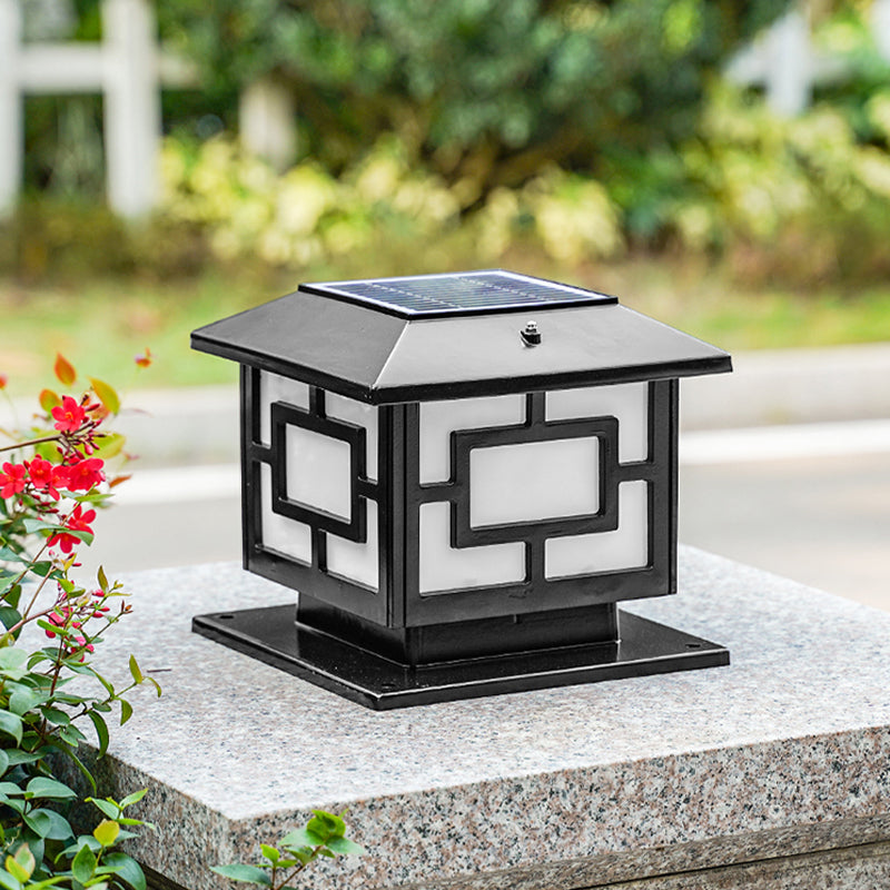 Contemporary LED Pillar Lighting Fixture Household Solar Light for Garden