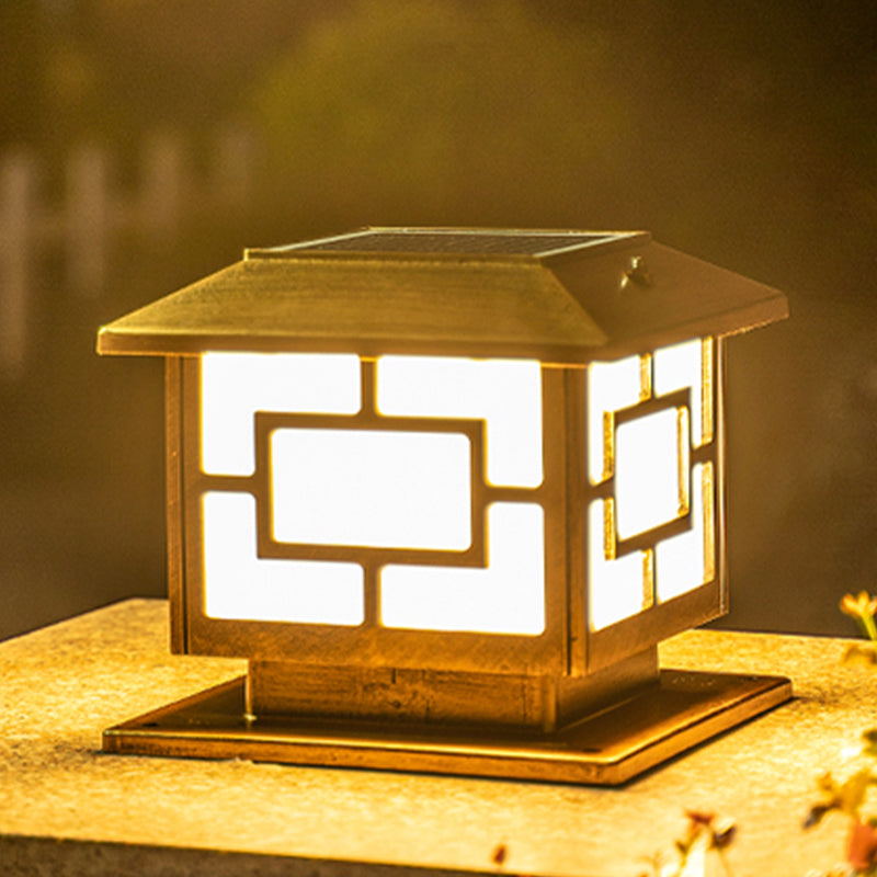 Contemporary LED Pillar Lighting Fixture Household Solar Light for Garden