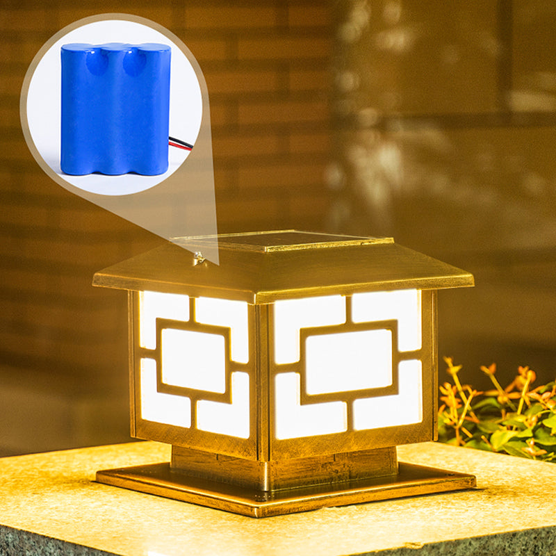 Contemporary LED Pillar Lighting Fixture Household Solar Light for Garden