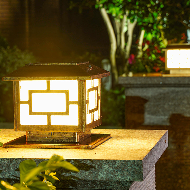 Contemporary LED Pillar Lighting Fixture Household Solar Light for Garden
