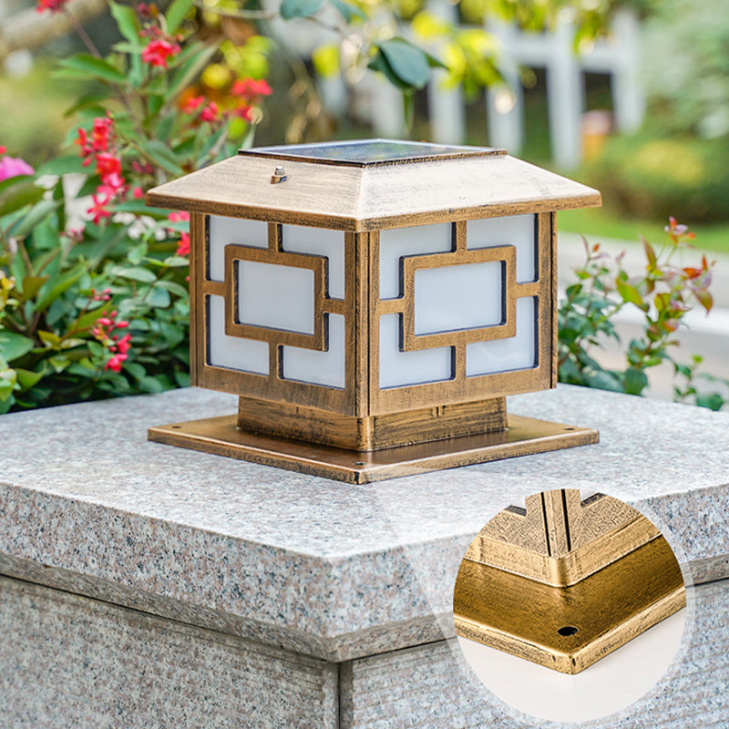 Contemporary LED Pillar Lighting Fixture Household Solar Light for Garden