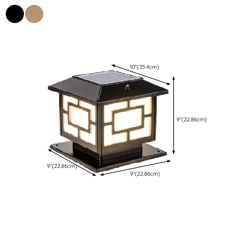 Contemporary LED Pillar Lighting Fixture Household Solar Light for Garden