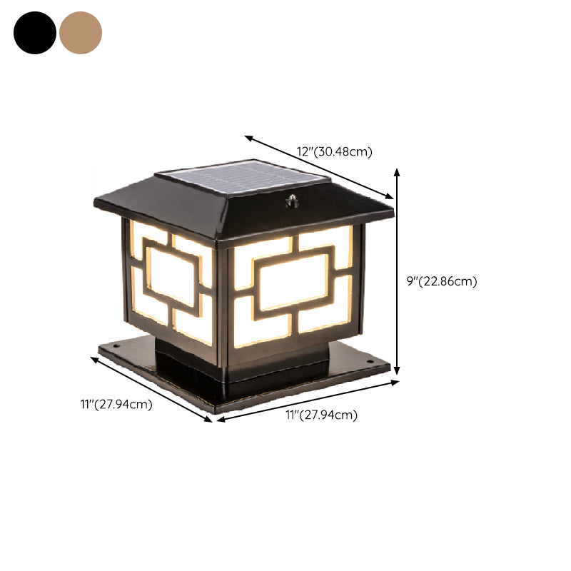 Contemporary LED Pillar Lighting Fixture Household Solar Light for Garden