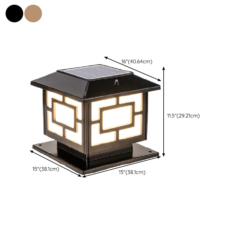 Contemporary LED Pillar Lighting Fixture Household Solar Light for Garden