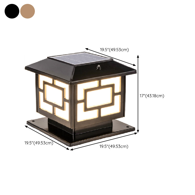 Contemporary LED Pillar Lighting Fixture Household Solar Light for Garden