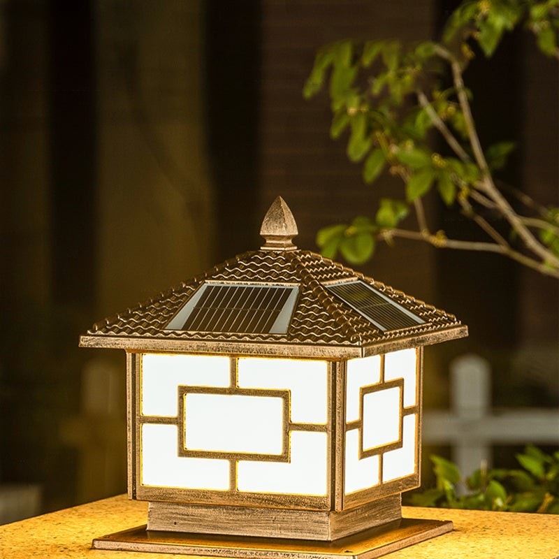 Contemporary LED Pillar Light Simple Solar Lighting Fixture for Garden
