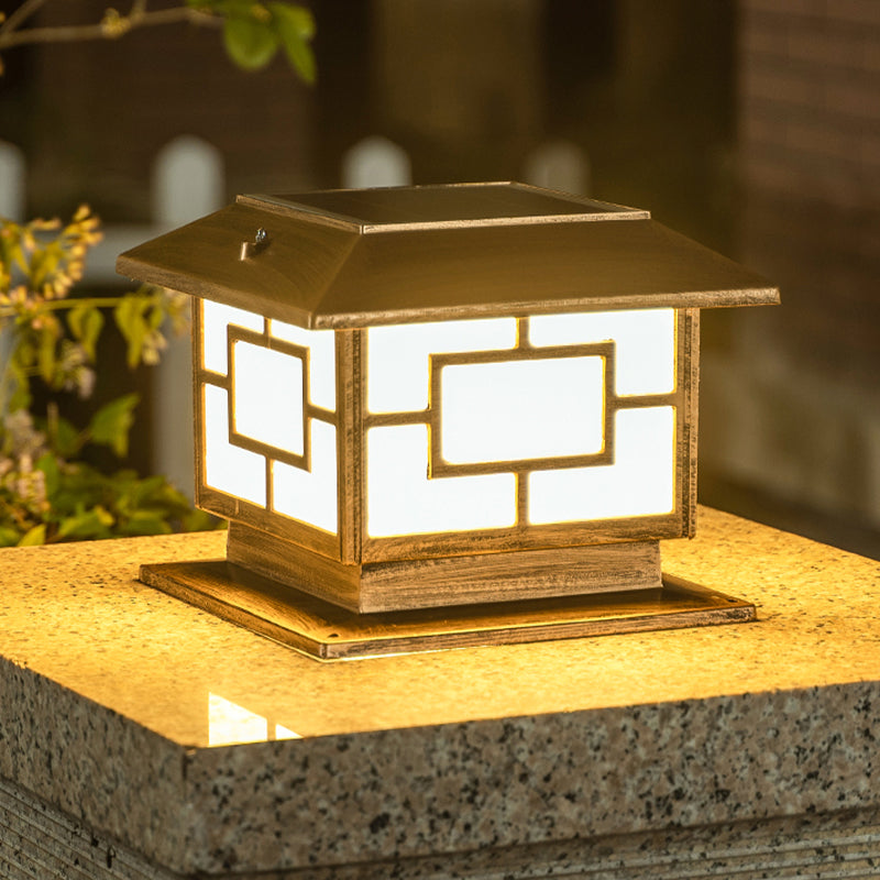 Contemporary LED Pillar Light Simple Solar Lighting Fixture for Garden