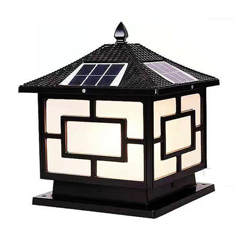 Contemporary LED Pillar Light Simple Solar Lighting Fixture for Garden