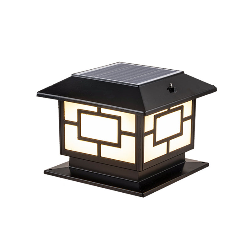 Contemporary LED Pillar Light Simple Solar Lighting Fixture for Garden