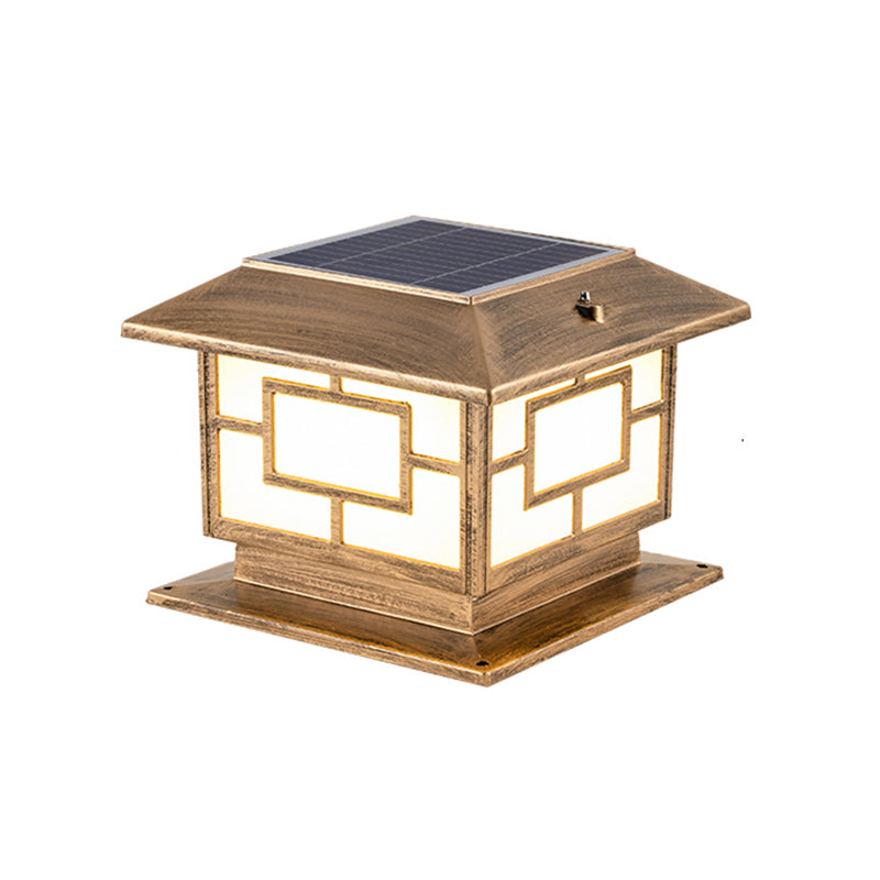 Contemporary LED Pillar Light Simple Solar Lighting Fixture for Garden