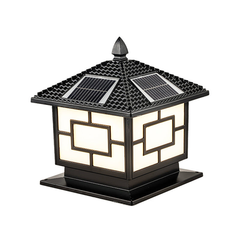 Contemporary LED Pillar Light Simple Solar Lighting Fixture for Garden