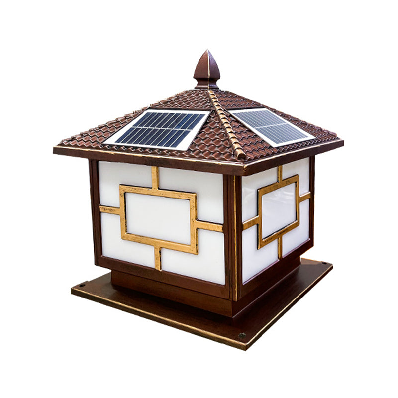 Contemporary LED Pillar Light Simple Solar Lighting Fixture for Garden