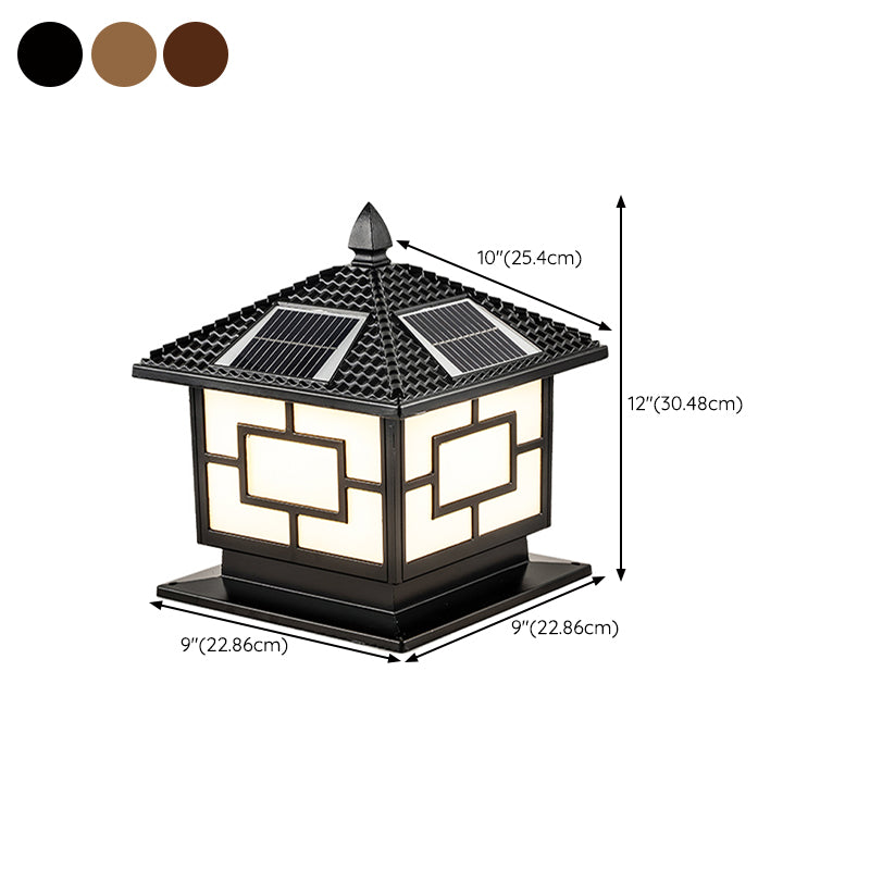 Contemporary LED Pillar Light Simple Solar Lighting Fixture for Garden