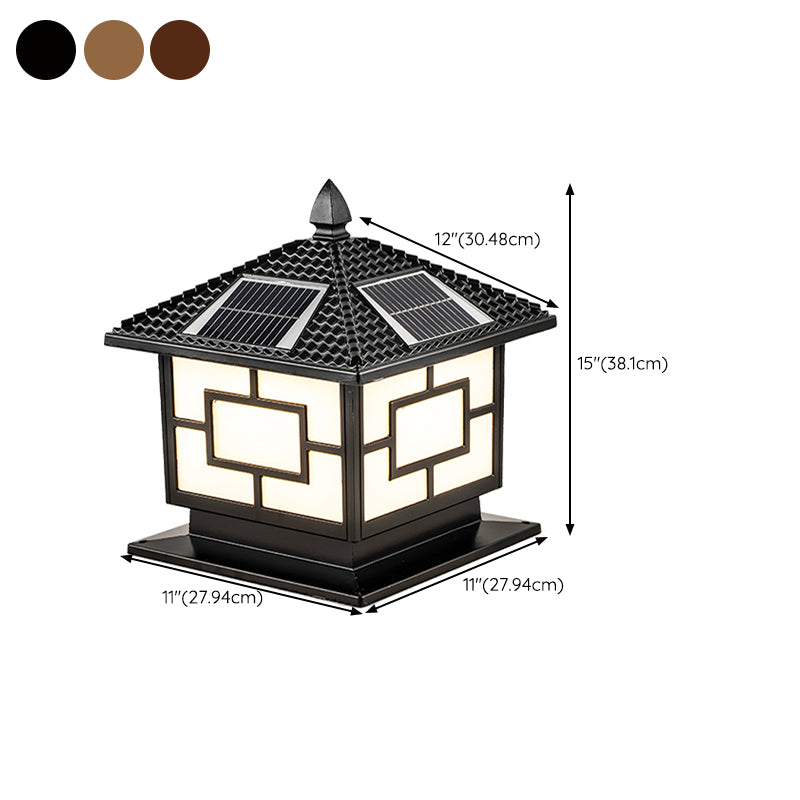 Contemporary LED Pillar Light Simple Solar Lighting Fixture for Garden
