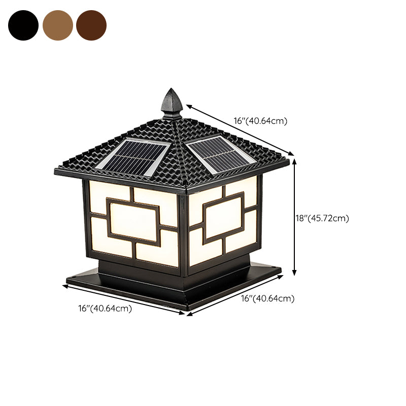 Contemporary LED Pillar Light Simple Solar Lighting Fixture for Garden