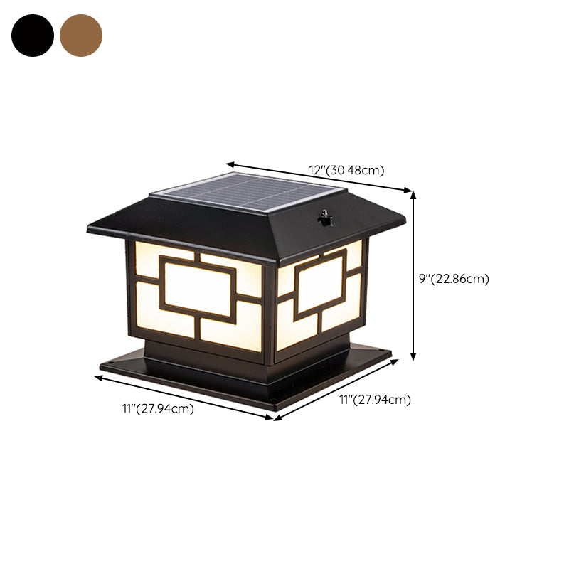 Contemporary LED Pillar Light Simple Solar Lighting Fixture for Garden