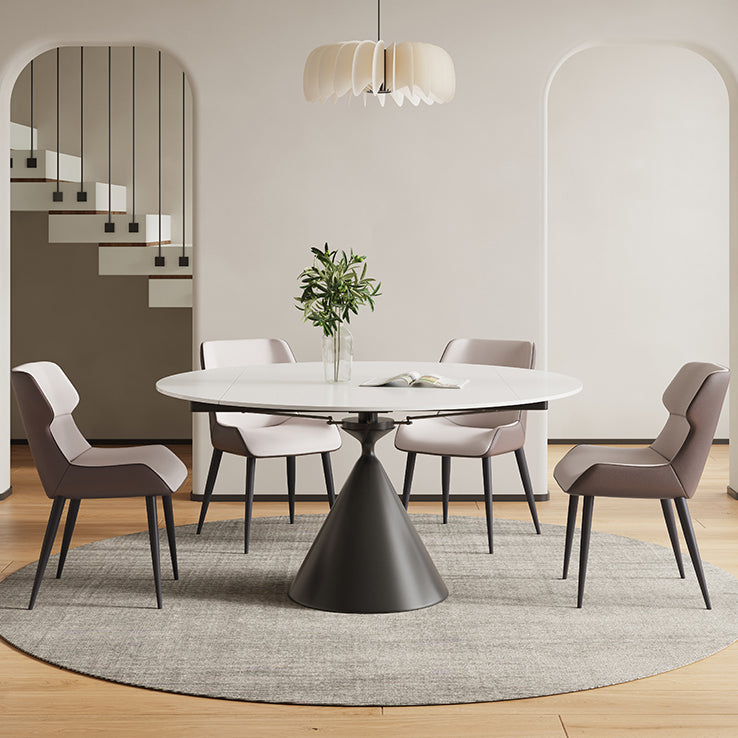 Modern Style 1/4/5/7 Pieces Dining Chairs Set Round Stone Furniture in White