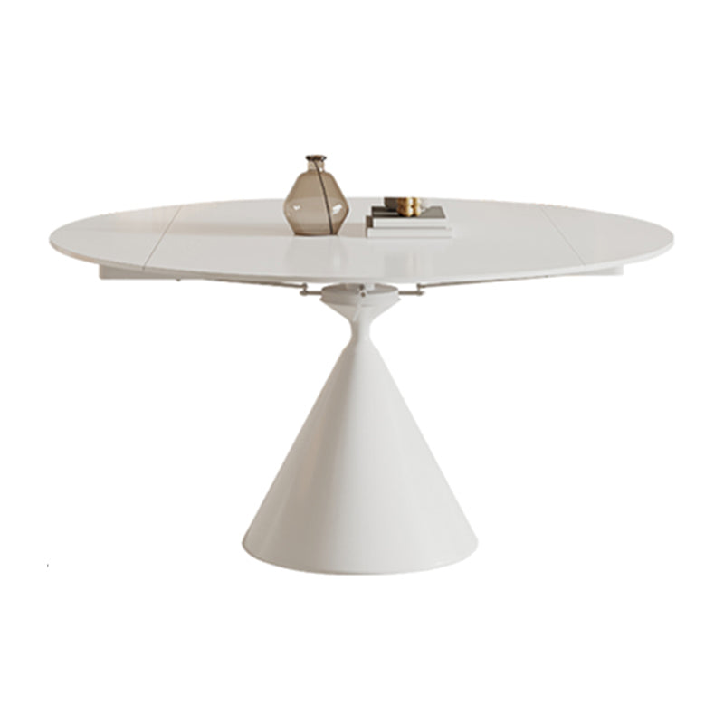 Contemporary 1/4/5/7 Pieces Furniture Round Stone Dining Set in White