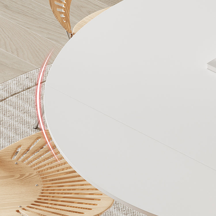 Contemporary 1/4/5/7 Pieces Furniture Round Stone Dining Set in White