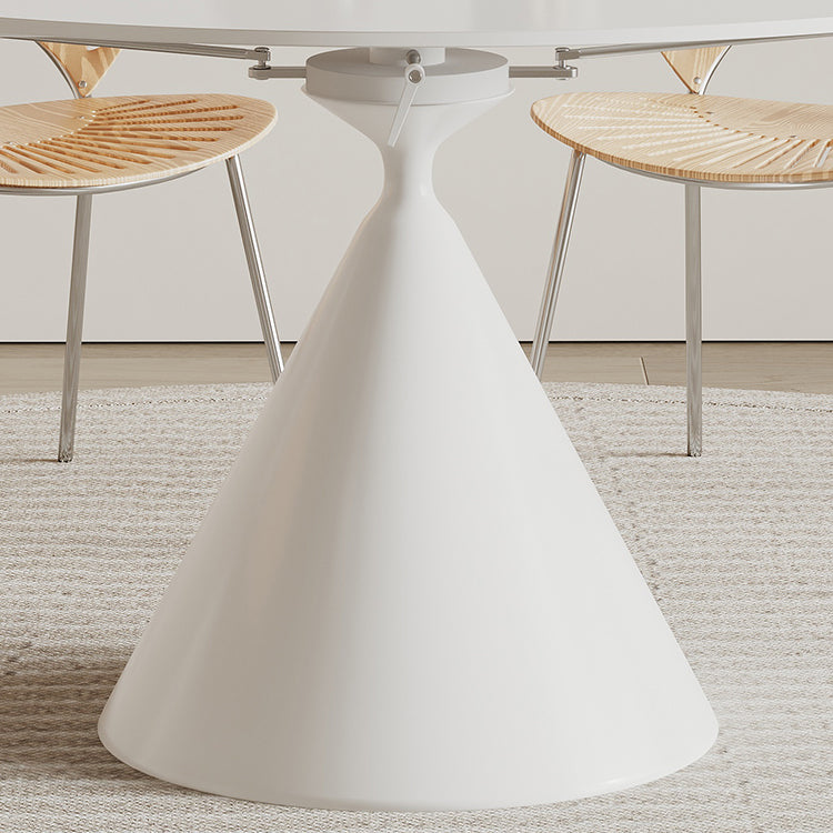 Contemporary 1/4/5/7 Pieces Furniture Round Stone Dining Set in White