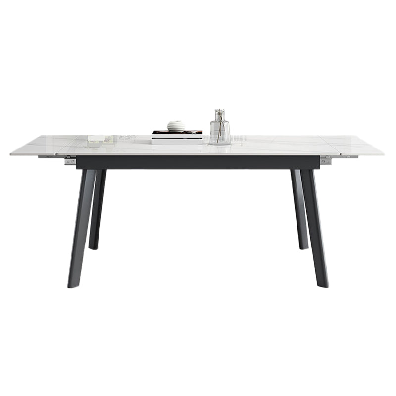 Contemporary 1/2/5/7 Pieces Furniture Rectangle Stone Dining Set in White