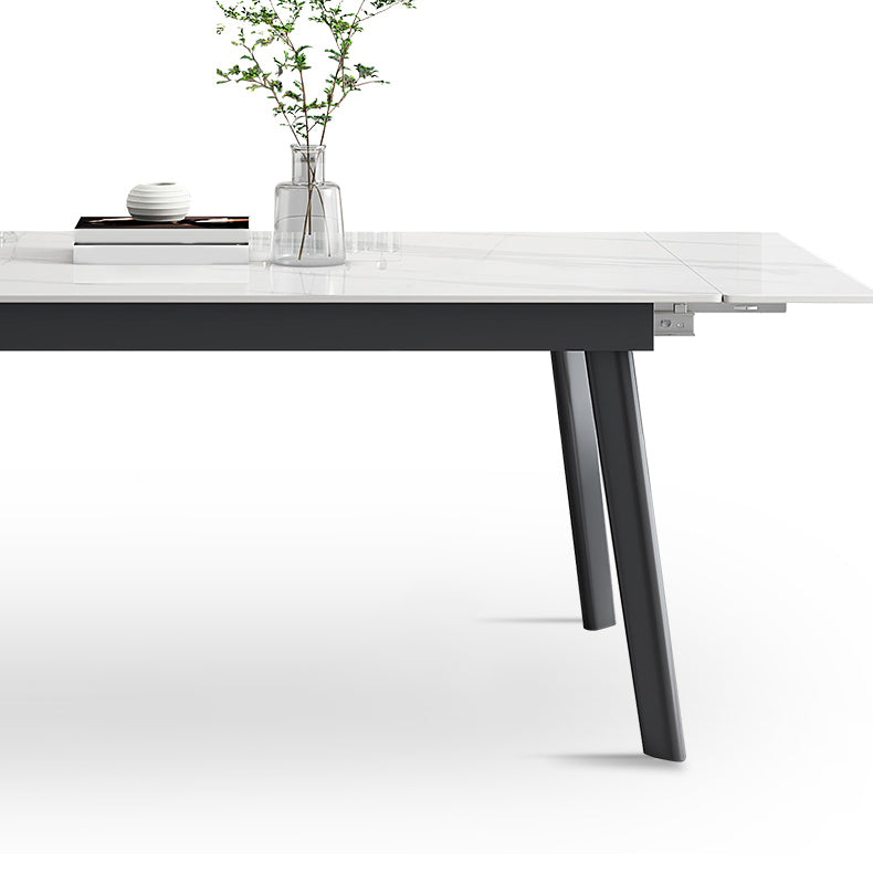 Contemporary 1/2/5/7 Pieces Furniture Rectangle Stone Dining Set in White