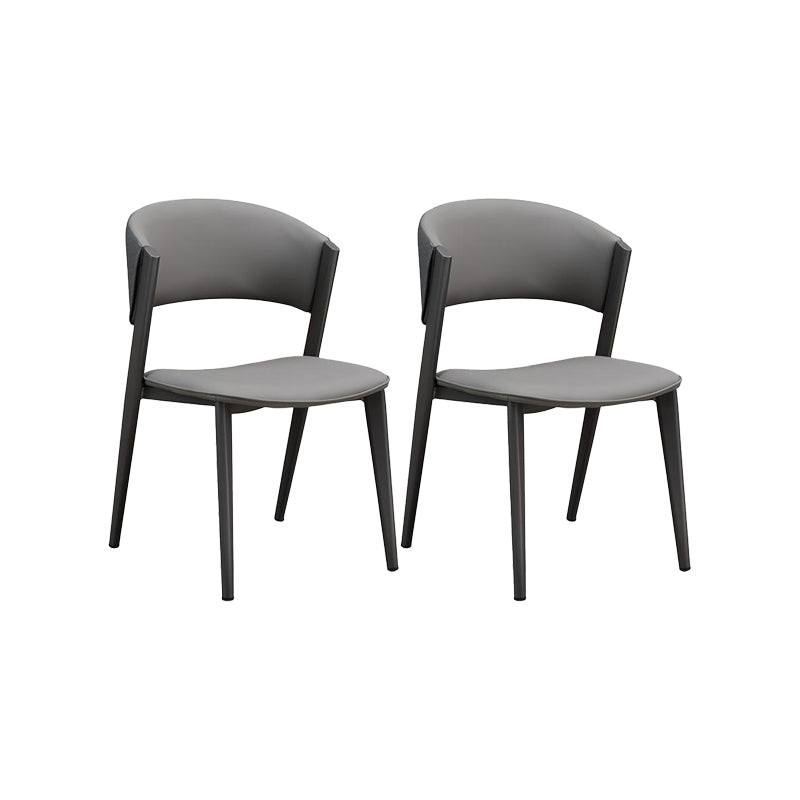 Industrial Upholstered Armless Chair Faux Leather Home Dining Chair