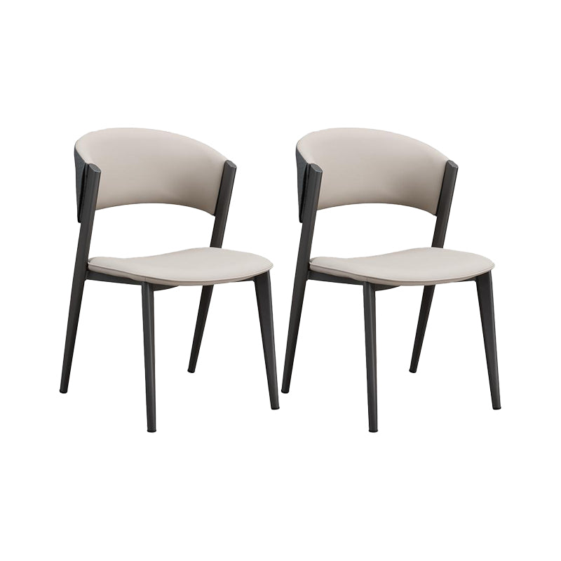 Industrial Upholstered Armless Chair Faux Leather Home Dining Chair