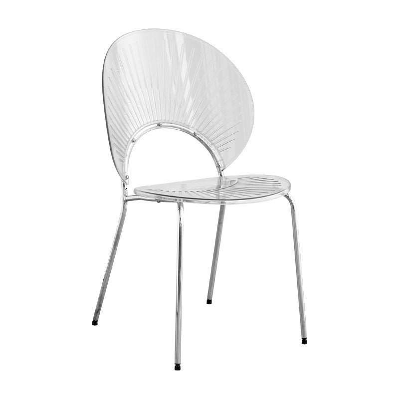 Nordic Metal Side Chair Low Back Armless Chair for Patio Use