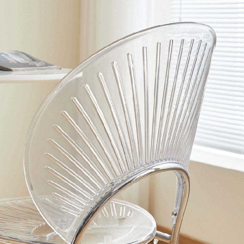 Nordic Metal Side Chair Low Back Armless Chair for Patio Use