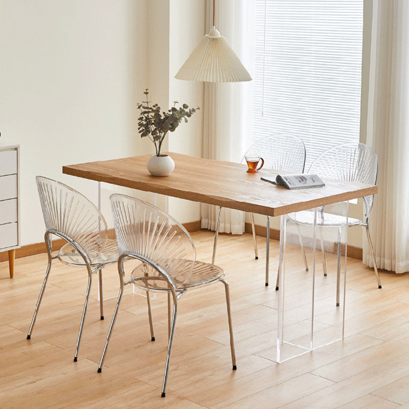 Nordic Metal Side Chair Low Back Armless Chair for Patio Use