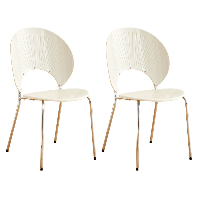 Nordic Metal Side Chair Low Back Armless Chair for Patio Use