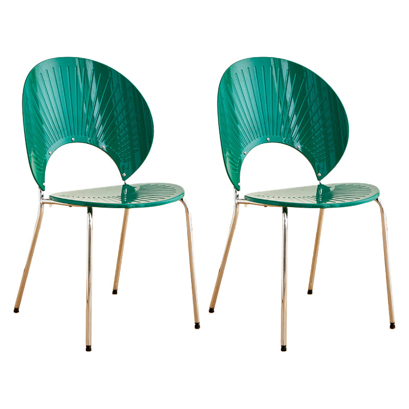 Nordic Metal Side Chair Low Back Armless Chair for Patio Use