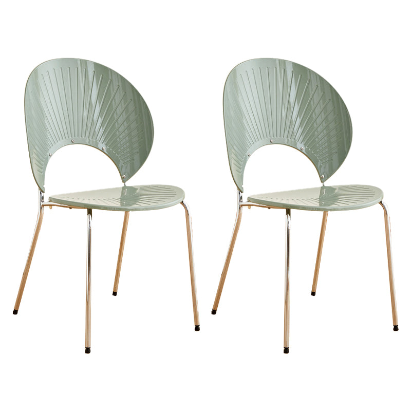 Nordic Metal Side Chair Low Back Armless Chair for Patio Use