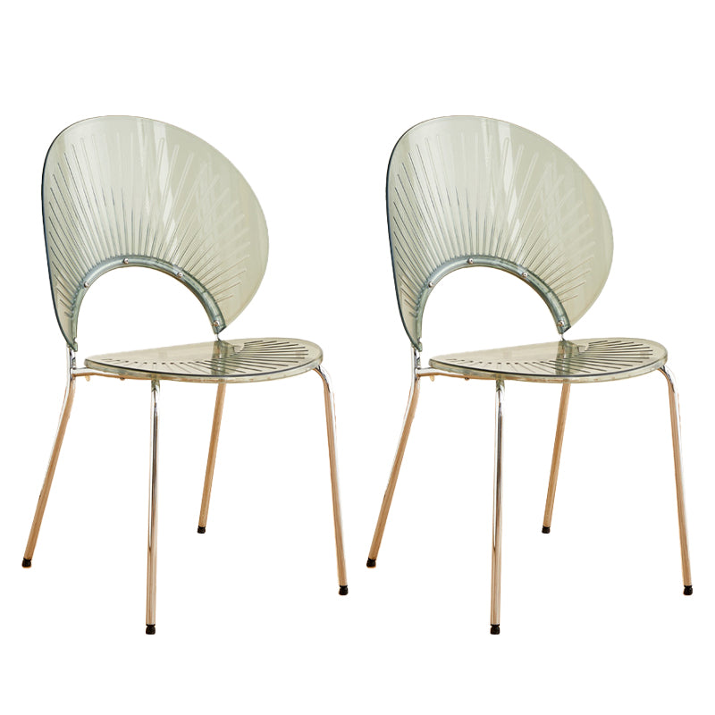 Nordic Metal Side Chair Low Back Armless Chair for Patio Use