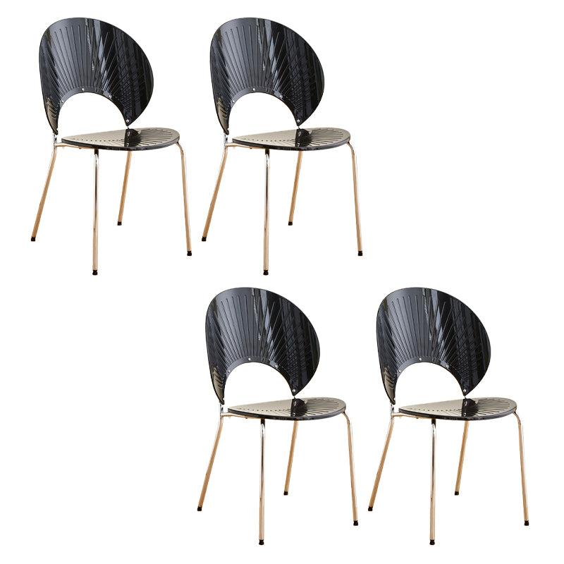 Nordic Metal Side Chair Low Back Armless Chair for Patio Use