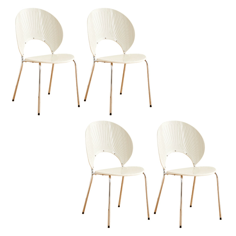 Nordic Metal Side Chair Low Back Armless Chair for Patio Use