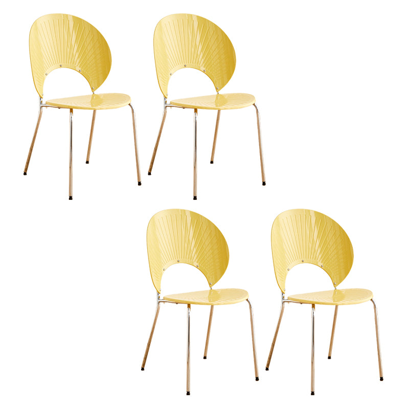 Nordic Metal Side Chair Low Back Armless Chair for Patio Use