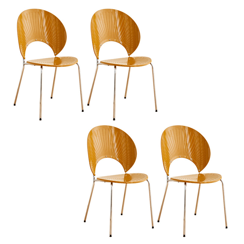 Nordic Metal Side Chair Low Back Armless Chair for Patio Use