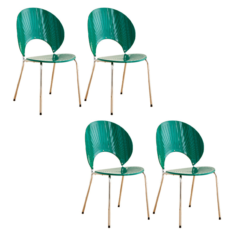 Nordic Metal Side Chair Low Back Armless Chair for Patio Use