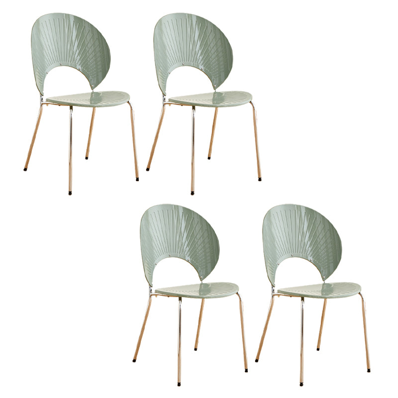 Nordic Metal Side Chair Low Back Armless Chair for Patio Use