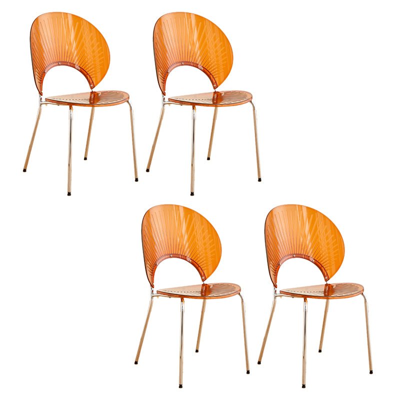 Nordic Metal Side Chair Low Back Armless Chair for Patio Use