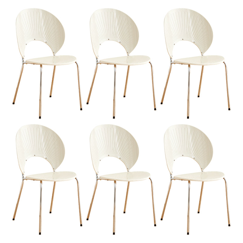 Nordic Metal Side Chair Low Back Armless Chair for Patio Use