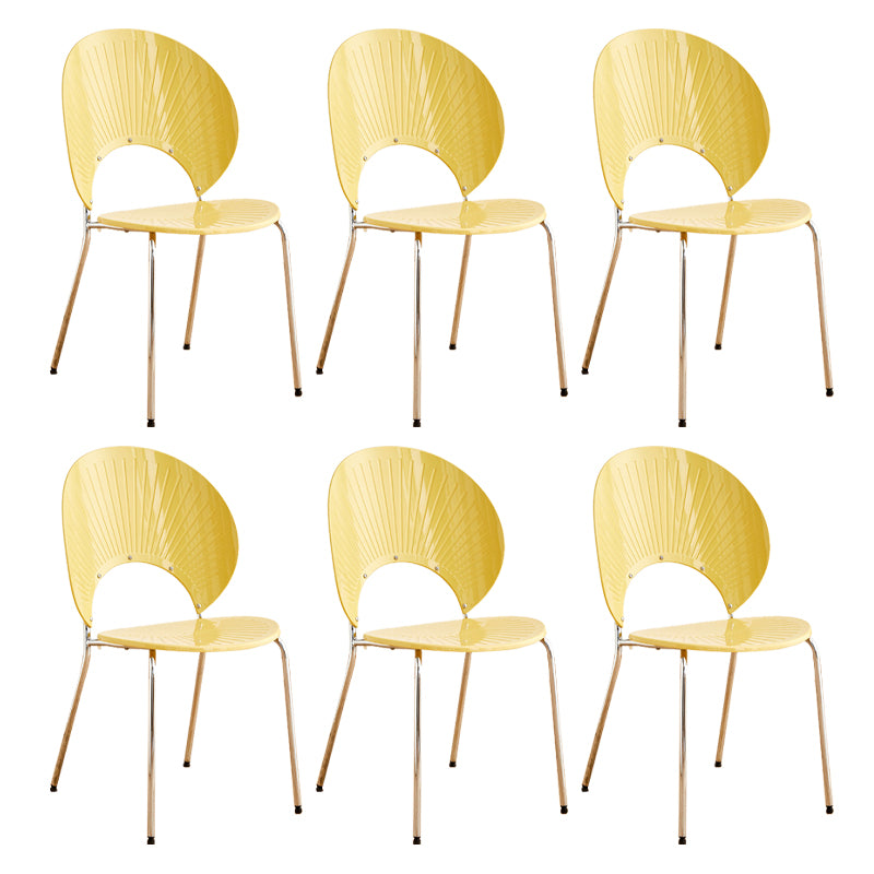 Nordic Metal Side Chair Low Back Armless Chair for Patio Use