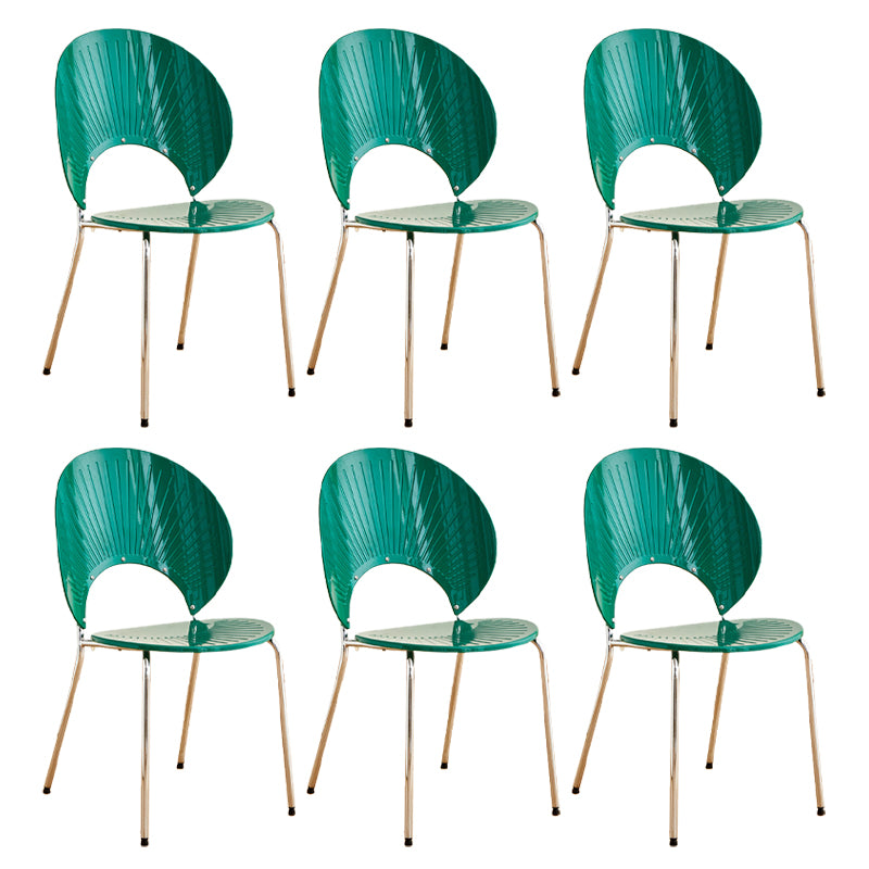 Nordic Metal Side Chair Low Back Armless Chair for Patio Use