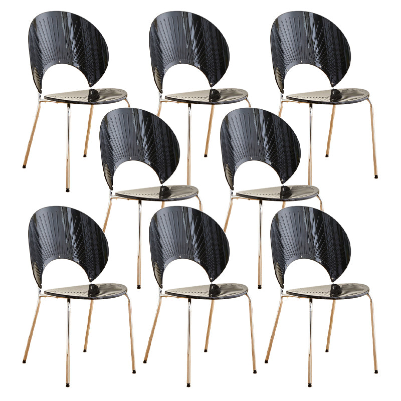 Nordic Metal Side Chair Low Back Armless Chair for Patio Use